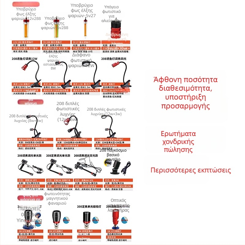 LED φως ράφτ για νυχτερινό ψάρεμα – ABS σώμα, φόρτιση μέσω φορτιστή, LED πηγή φωτός, εμβέλεια έως 100-200 m