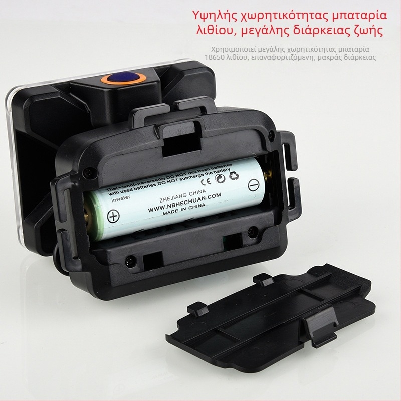 LILIANG 6653B κεφαλόφως – αδιάβροχο, με ρυθμιζόμενο ζουμ, εμβέλεια 100–200 m, αυτονομία 3–4 h, κατάλληλο για σπηλαιοξερεύνηση, κατασκήνωση, πεζοπορία, έρευνες και νυχτερινή αλιεία