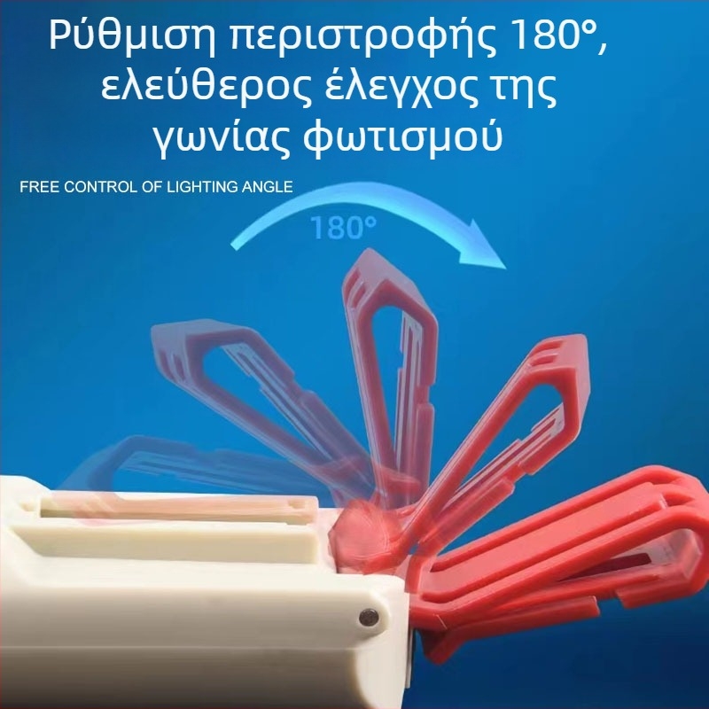 Φακός κεφαλής με κλιπ για καπέλο, επαναφορτιζόμενος LED, αδιάβροχος, εμβέλεια δέσμης 32 μέτρα, χρόνος λειτουργίας 3 ωρών