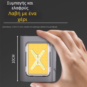 Φως κλιπ για καπέλο με δυναμικό αισθητήρα, επαναφορτιζόμενο LED, αδιάβροχο, μπαταρία 500 mAh, εμβέλεια 100–200 m