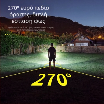 COB φακός κεφαλής για εξωτερικούς χώρους - LED, 10W, 600mAh, Αδιάβροχος, εμβέλεια 100-200 m