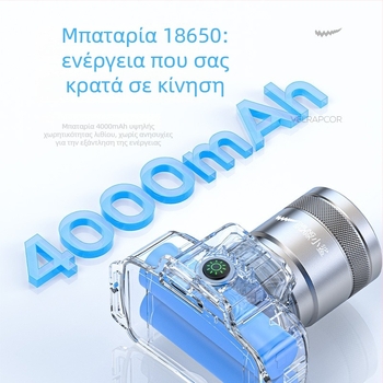 Little Shark LED κεφαλικός φακός (χειροκίνητη λειτουργία, επαναφορτιζόμενος, παραμετροποιήσιμος, εμβέλεια 50–100 μέτρα)
