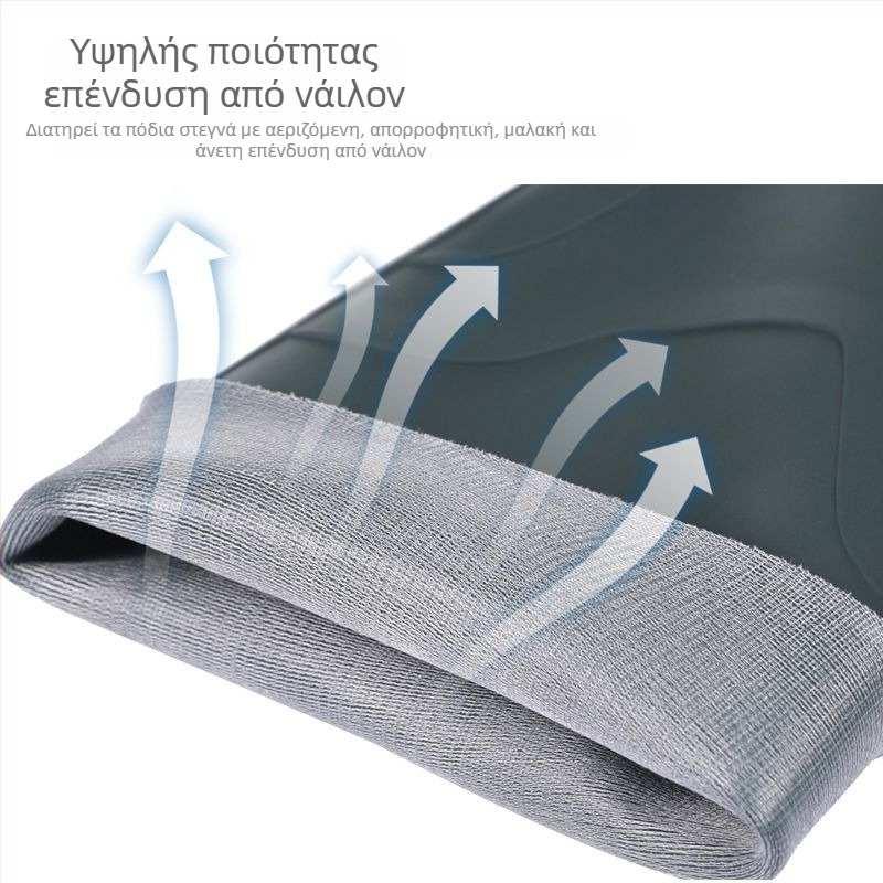 Ανδρικά μποτάκια βροχής με υψηλό σωλήνα, PVC επικάλυψη, σόλα από τένοντα βοείου, αδιάβροχα και αντιολισθητικά