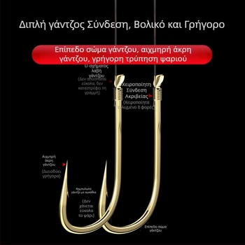 Σετ πλωτής γραμμής χωρίς ρύθμιση με διπλά αγκίστρια – πλήρες σετ κύρια γραμμή και βοηθητική γραμμή για ψάρεμα με καλάμι