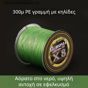 Dali Ma PE Κύρια Γραμμή Για Θαλάσσιο Ψάρεμα, 300 m Πλεγμένη Γραμμή με Λίδερ και Γραμμή Δολώματος