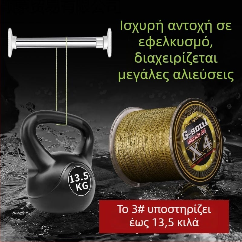 Dali Ma PE Κύρια Γραμμή Για Θαλάσσιο Ψάρεμα, 300 m Πλεγμένη Γραμμή με Λίδερ και Γραμμή Δολώματος
