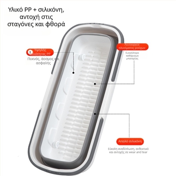 Πλαστικός αναδιπλούμενος τετράγωνος κάδος για πλύσιμο αυτοκινήτου και ψάρεμα