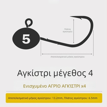 Ενισχυμένο σετ αγκίστρων με κεφαλή μολύβδου, μικρά δολώματα και σύστημα κατά της εμπλοκής