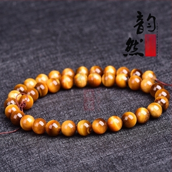 Φυσικές κίτρινες χάντρες Tiger Eye για κατασκευή κοσμημάτων, σφαιρικές χάντρες για DIY βραχιόλι, ημιτελή εξαρτήματα κοσμημάτων