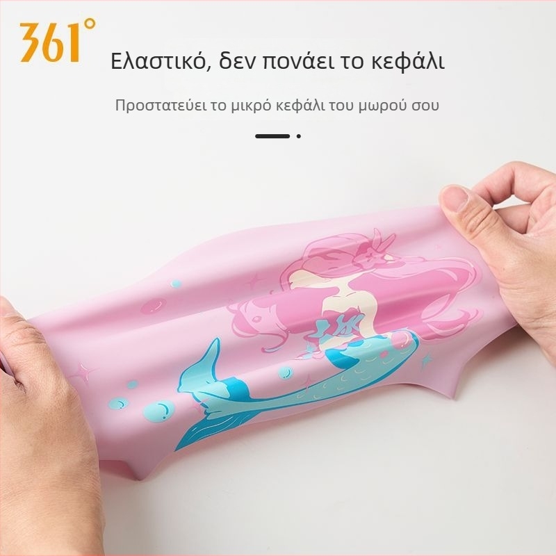 361 Παιδικό καπέλο κολύμβησης από σιλικόνη με σχέδιο κινούμενων σχεδίων