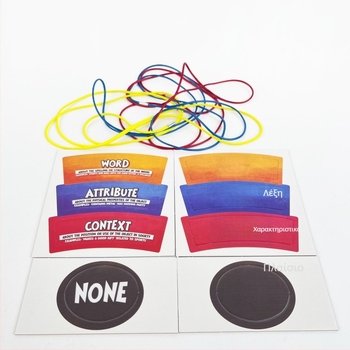 Things in Rings — επιτραπέζιο παιχνίδι λέξεων και αινίγματος για πάρτι, με κάρτες από χαρτί, για 2–6 παίκτες, 14+