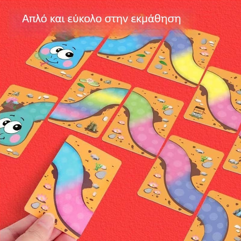 Παιδικό παιχνίδι καρτών με θέμα το Έτος του Φιδιού – Εκπαιδευτικό διαδραστικό επιτραπέζιο παιχνίδι με κάρτες για γονέα και παιδί, βελτιώνει την όραση, τις γνωστικές ικανότητες και τον συντονισμό χέρι-μάτι