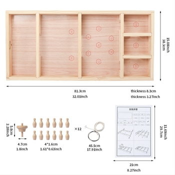 Ξύλινο ρετρό επιτραπέζιο παιχνίδι μπόουλινγκ με στροφή για οικογενειακές γιορτές - υλικό πεύκο, μάρκα DG-464, διαδραστικό, προάγει την επικοινωνία γονέα-παιδιού