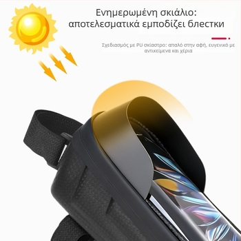Τσάντα μπροστινή για ποδήλατο με οθόνη αφής, πάνω στη σωλήνα, αδιάβροχη για MTB και ποδήλατα δρόμου, 1 L χωρητικότητα, μοντέλο 1277, PU+ EVA υλικό