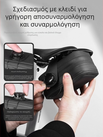 Τσαντα για πίσω σέλα ποδηλάτου δρόμου, αδιάβροχη, με περιστρεφόμενο κλείσιμο, υλικό 600D TPU, μάρκα Linding