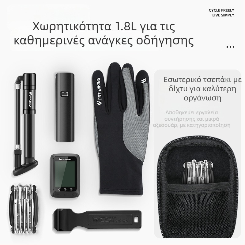 Τσαντάκι ουράς ποδηλάτου με σκληρό περίβλημα για ποδήλατα δρόμου και βουνού, EVA/πολυεστέρας, 1.8 L, μοντέλο YP0707395, με επένδυση