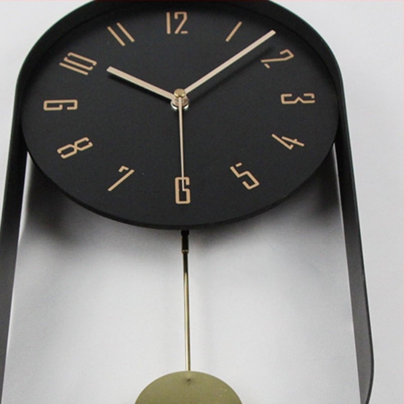 Ρολόι τοίχου – Οβάλ μεταλλικό πλαίσιο, μηχανισμός quartz, τροφοδοτούμενο με μπαταρία, καντράν MDF