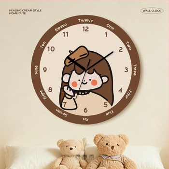 Ρολόι τοίχου – στυλ Soft Moe εικονογράφησης, αναλογική εμφάνιση, αθόρυβος μηχανισμός κίνησης, καντράν από ακρυλικό, τροφοδοσία με μπαταρίες, διακόσμηση για σαλόνι/υπνοδωμάτιο