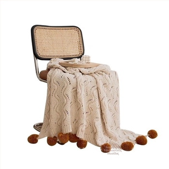 Πλεκτή κουβέρτα με ρίγες, άνοιξη και φθινόπωρο, συρρίκνωση 2–5%, ύφασμα: άλλο, στυλ: φλοράλ