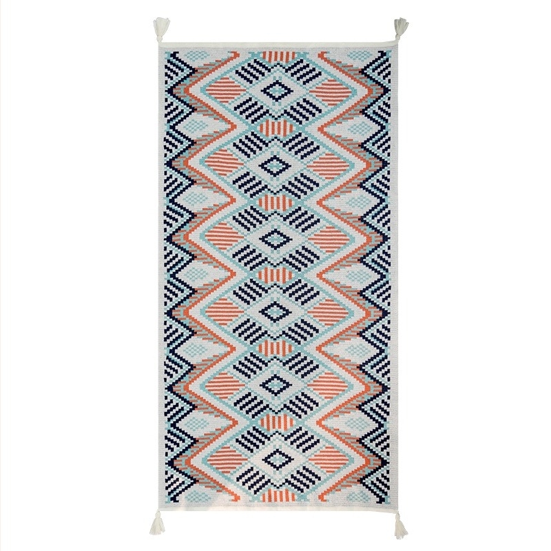 Πλεκτή μποέμ κουβέρτα καναπέ (γεωμετρικό σχέδιο, πολυεστερικό ύφασμα, άνοιξη-φθινόπωρο, 450–2000 γρ)