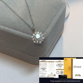 Κολιέ από 925 ασήμι με Moissanite σε σχήμα χιονονιφάδας, για γυναίκες, ελαφρύς πολυτελής σχεδιασμός, μήκος 41–50 cm