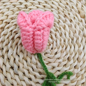 Χειροποίητο λουλούδι σε σχήμα τουλίπας, βαμβακερό αξεσουάρ υφάσματος για σακίδιο και διακόσμηση σπιτιού