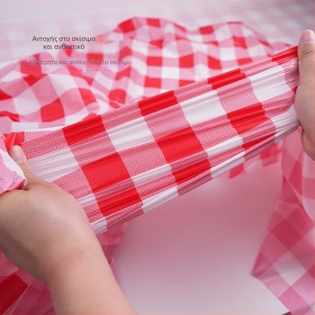 Jinshun τραπεζομάντηλο μίας χρήσης - PEVA, plaid μοτίβο, τετράγωνο σχήμα, πάχος 0,03 mm