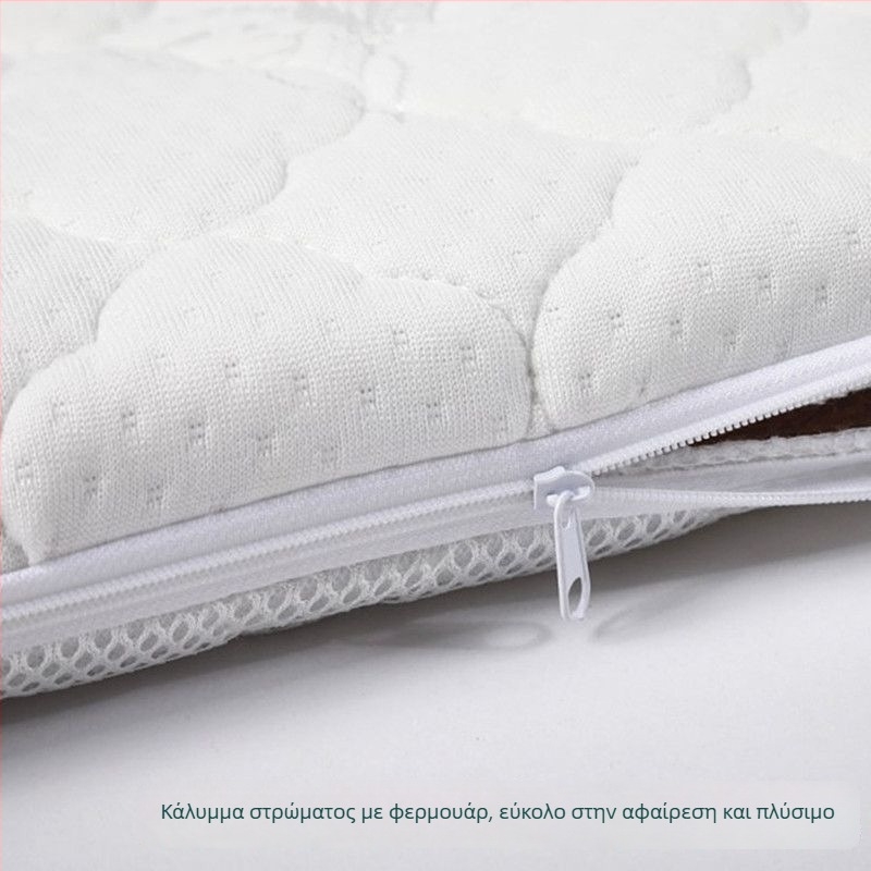 Βρεφικό στρώμα από φυσικές ίνες καρύδας 3E, κάλυμμα 100% βαμβάκι, κατάλληλο για κρεβάτι 0,9 μ, για μωρά και παιδιά