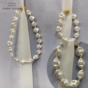 Κουρτινό ιμάντας με αγκράφα — σειρά Baroque Pearl, μάρκα Pure, υλικό μαργαριτάρια, κουρτινό ιμάντας, μη παραμετροποιήσιμο