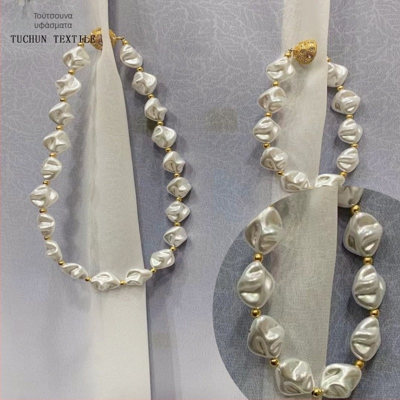 Κουρτινό ιμάντας με αγκράφα — σειρά Baroque Pearl, μάρκα Pure, υλικό μαργαριτάρια, κουρτινό ιμάντας, μη παραμετροποιήσιμο