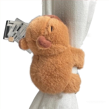 Capybara Plush κουρτινό λαστιχάκι — για στερέωση ζευγαρίου διακοσμητικών καρτούν φιγούρων, Υλικό: χημικό νήμα, Στυλ: απλό και μοντέρνο, Κατηγορία: δέσιμο κουρτινών, χωρίς παραμετροποίηση
