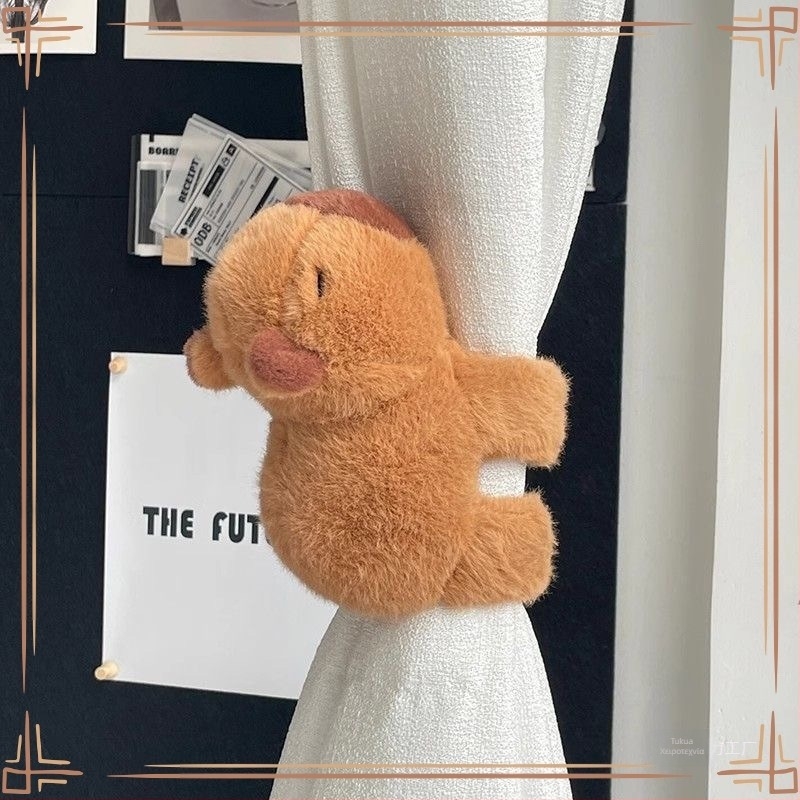 Capybara Plush κουρτινό λαστιχάκι — για στερέωση ζευγαρίου διακοσμητικών καρτούν φιγούρων, Υλικό: χημικό νήμα, Στυλ: απλό και μοντέρνο, Κατηγορία: δέσιμο κουρτινών, χωρίς παραμετροποίηση