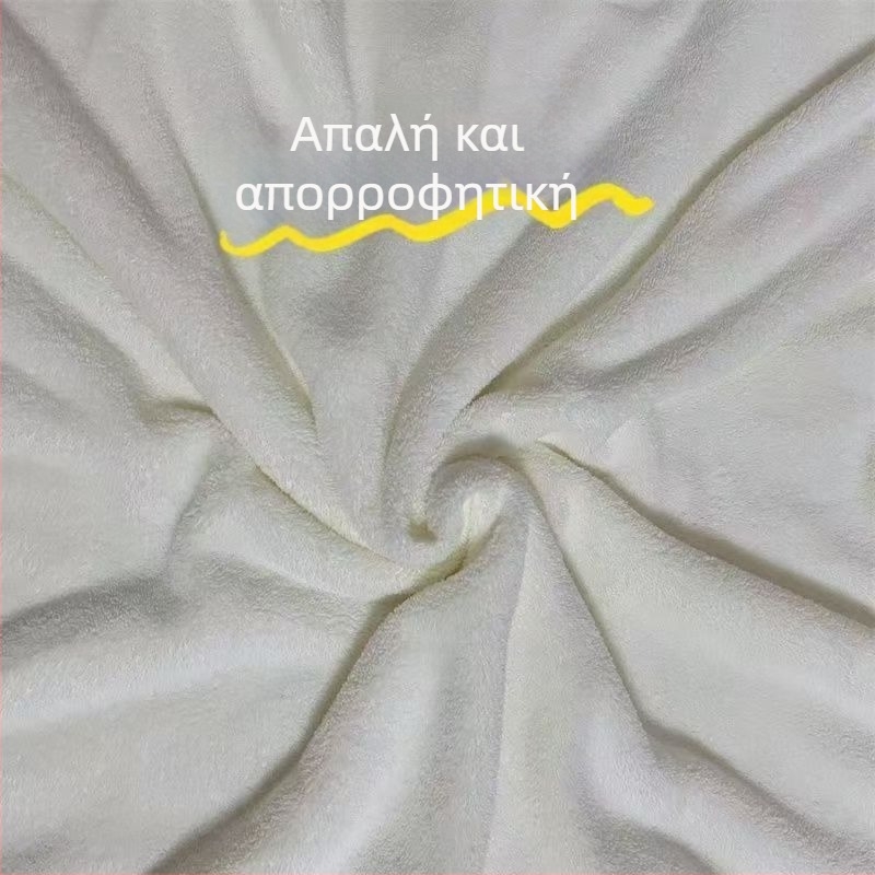 Camellia φλις σετ μπάνιου: μπουρνούζι, πετσέτες σώματος και προσώπου, σκουφάκι ντους – 4 τεμάχια, απλό ύφανση, 200 g/m2+