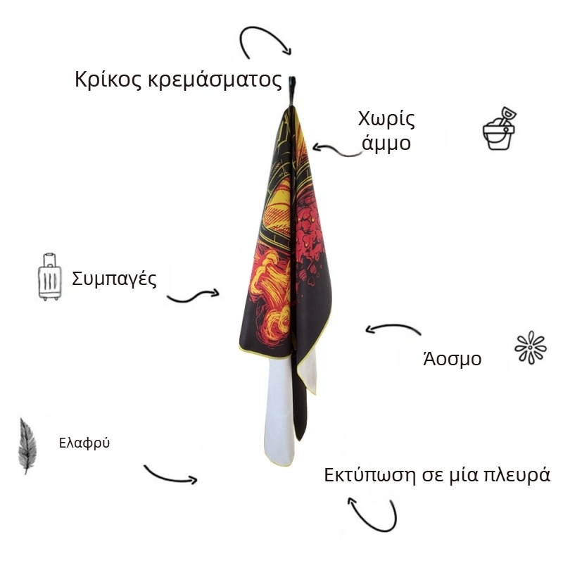 Μικροϊνών πετσέτα μπάνιου/παραλίας – 25 g βάρος, Εκτύπωση λογότυπου, Προσαρμοσμένη επεξεργασία, Υποστήριξη drop shipping