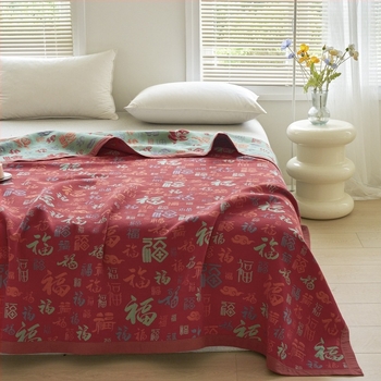 Κουβέρτα από 100% βαμβάκι με τρεις στρώσεις γάζας, πετσέτας, 240 g, κινεζικό στυλ