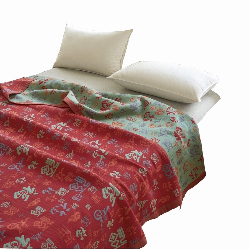 Κουβέρτα από 100% βαμβάκι με τρεις στρώσεις γάζας, πετσέτας, 240 g, κινεζικό στυλ