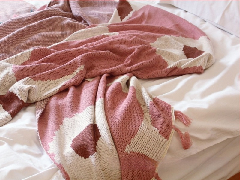 Πλεκτή βαμβακερή κουβέρτα, 800–999 γρ, σχέδιο ηλίανθων, μοντέρνο μινιμαλιστικό στυλ, 100% βαμβάκι