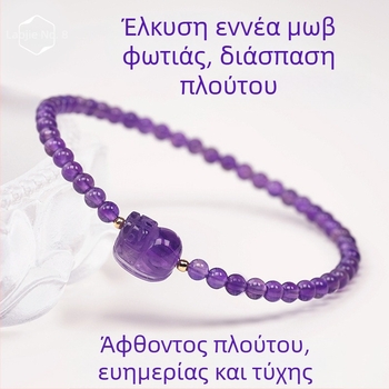 Βραχιόλι από αμέθιστος κρύσταλλος για γυναίκες, σχήμα ζώου/ζωδιακό, γυναικείο στυλ γραφείου, κωδικός S5645, άνοιξη 2025