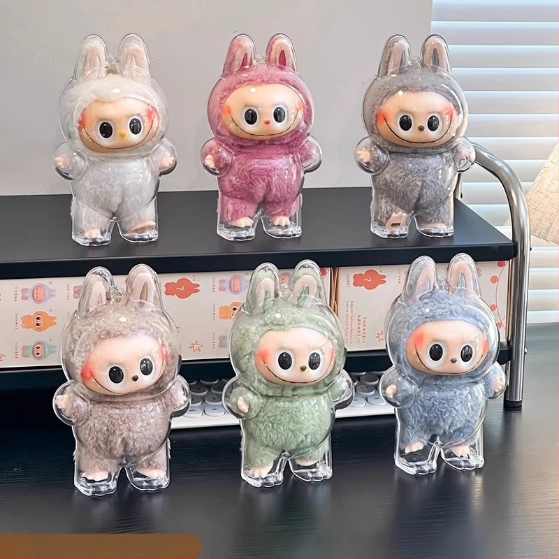 Labubu διαφανής προστατευτικός θήκη για τη σειρά Sitting, πρώτη έως τρίτη γενιά (υλικό: πλαστικό/καουτσούκ, κωδικός FH-10243, προέλευση: Zhejiang)