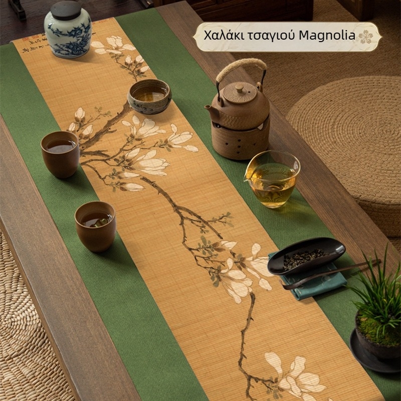 Υπόστρωμα τσαγιού με άρωμα Magnolia για τελετή τσαγιού, Zen τραπεζοδιάδρομος από μπαμπού σε κινεζικό στυλ