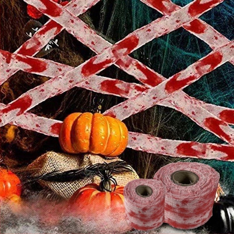 Halloween: διακοσμητικό από γάζα εμποτισμένη με αίμα για στοιχειωμένο σπίτι και πάρτι