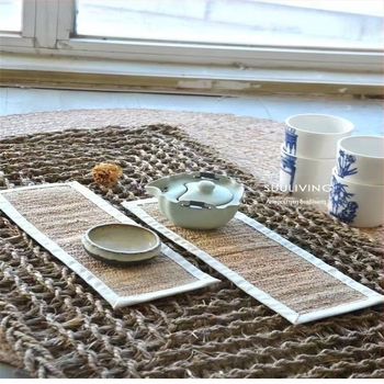 Ramie Tea Table Mat και Table Runner, Νέο Κινεζικό Στυλ, Χειροποίητο, 95% Ramie με 5% Cotton