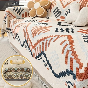 Chenille κάλυμμα καναπέ για γωνιακό καναπέ με γεωμετρικό μοτίβο, μοντέρνο μινιμαλιστικό στυλ (Υλικό: Chenille; Σχέδιο: Γεωμετρικό; Κατάλληλο: γωνιακός καναπές; Στυλ: Μοντέρνο μινιμαλιστικό)
