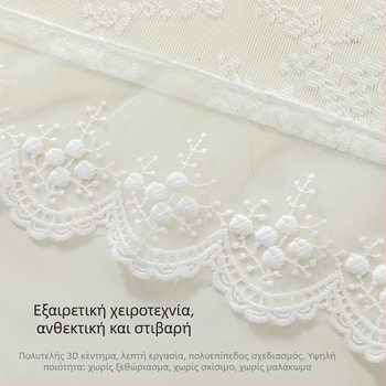 Δαντελένιο κυκλικό κάλυμμα τραπεζιού καφέ για το σαλόνι