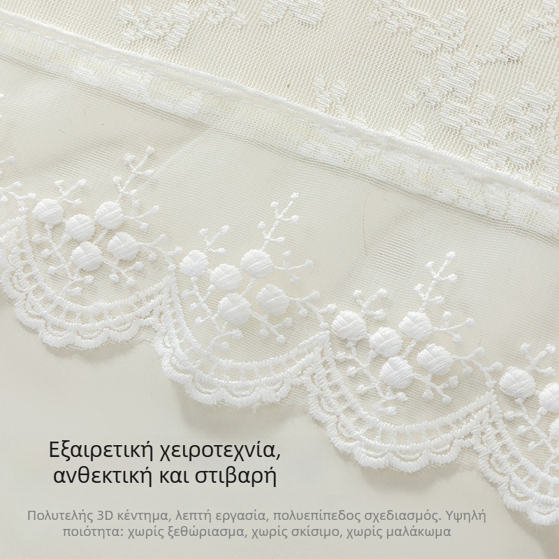 Δαντελένιο κυκλικό κάλυμμα τραπεζιού καφέ για το σαλόνι