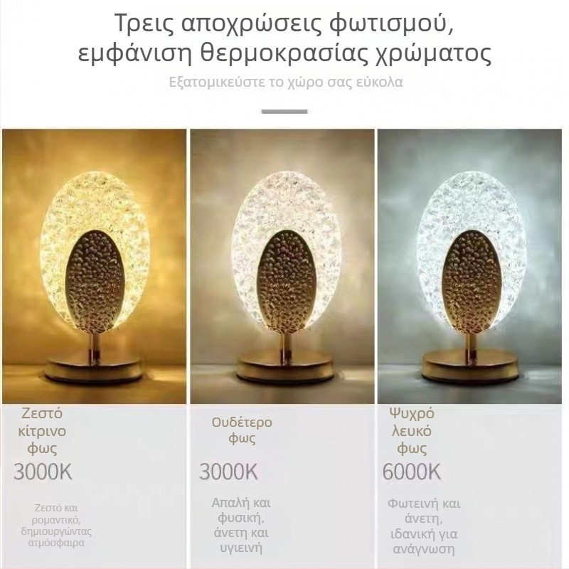 Επιτραπέζιο φωτιστικό με νυχτερινό LED φως και ατμοσφαιρικό φως, μοντέλο AL7552, μέγιστο 36V, μοντέρνος μινιμαλιστικός σχεδιασμός