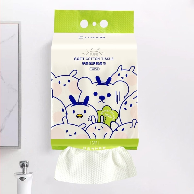 Shake towel πετσέτα προσώπου μίας χρήσης, τοίχο-εγκαταστημένη πετσέτα καθαρισμού, υγρή/ξηρή διπλής χρήσης, από ίνες ξύλου