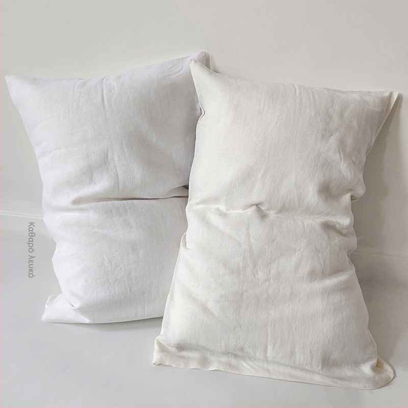 Μαξιλαροθήκη από λινό-βαμβάκι, 55% Λινό / 45% Βαμβάκι, απλή ύφανση, reactive βαφή, μοντέρνος μινιμαλιστικός στυλ, ύφασμα 30 κλωστές