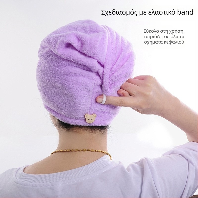 Καπέλο στεγνώματος μαλλιών από φλις κοραλλιού, 100–119 g, 60 νήματα, ραφή, βελούδινο κοπή, απλό ύφασμα