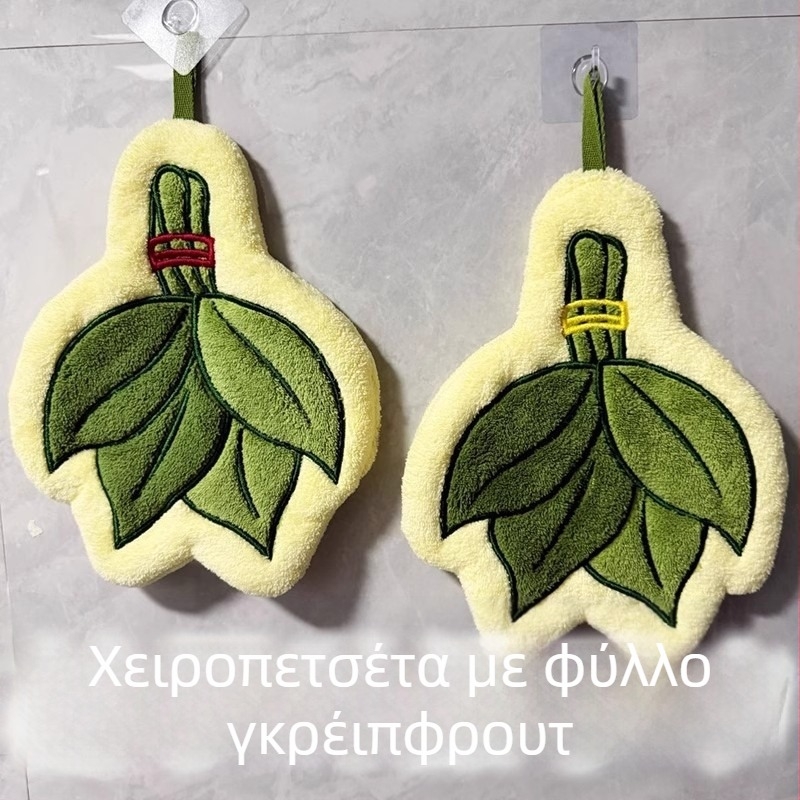 Χειροπετσέτα με μοτίβο φύλλου γκρέιφρουτ, φλίς κοραλλί, νήμα 150D, βάρος 30–50 g, προσαρμογή με ράψιμο και εκτύπωση
